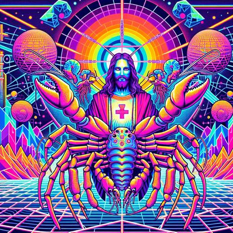 shrimp jesus on the phone