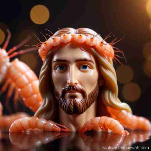 shrimp jesus on the phone